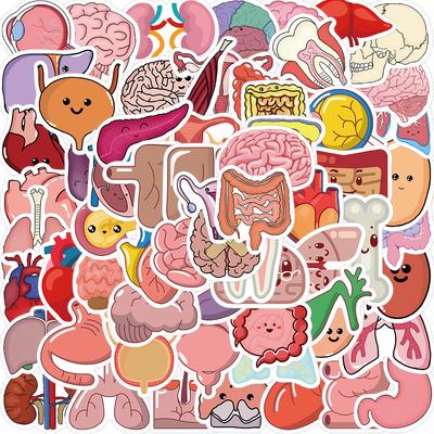 50 Cartoon Organ Graffiti Stickers Personalized Decorative Guitar Notebook Suitcase DIY Waterproof
