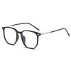 Sweet college style black frame personalized myopia glasses plain artifact anti-blue light with degree commuter flat mirror G