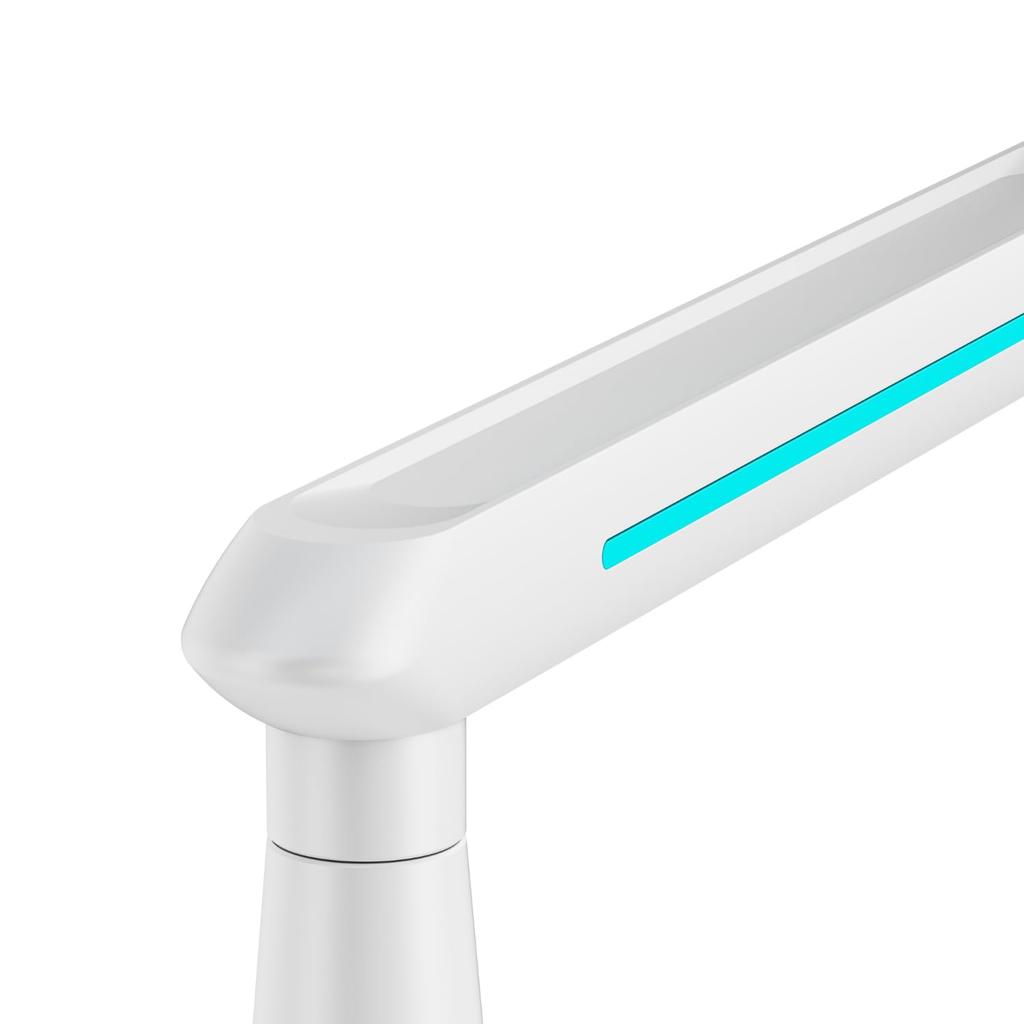 Alterzone ALZ-M5 White/Turquoise Blue Microphone Arm/Stand for Condenser, Dynamic, and Gaming Microphones, Space-Saving Design, 2kg Load Capacity, Inc