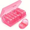 2 Times a Day Weekly Pill Organizer Large Compartments Easy Filling AM PM Pill Box Portable Medicine Storage Case Drug