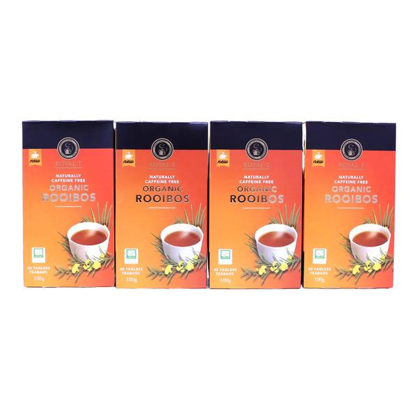 ROYAL T Organic Certified South African Rooibos Tea 40 Tea Bags x 4 Boxes