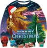 Rentier 3D-Druck Langarm Rundhals Sweatshirt - Herbst/Winter Weihnachts-Stil