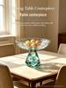 Luxurious K9 Crystal Glass Fruit Bowl - Tall Round Plate for Snacks & Desserts