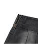 Kirsh Low-Waisted Asymmetrical Denim Pleated Mini Skirt [Gray]