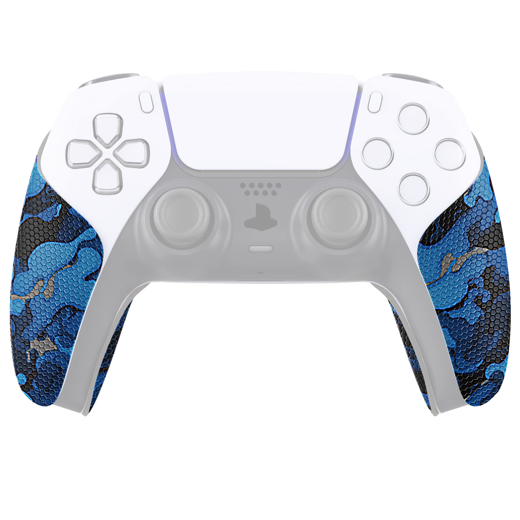 

PlayVital Grip Stickers for PS5 Professional Textured Soft Rubber Pad Handle Grip Stickers for PS5 Controllers Blue Non-Slip Sweat-Absorbent