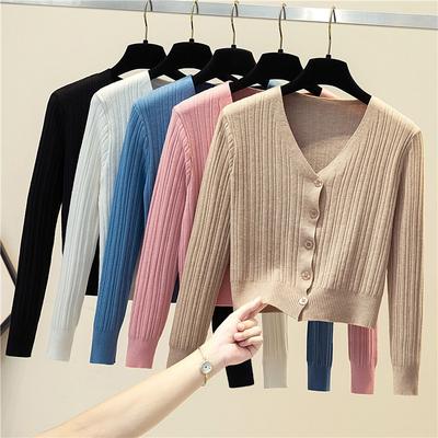 Autumn Slim Fit Casual Knitted Cardigan Women Long Sleeve Outerwear Solid Elegant Sweater Jacket Women Winter Fashion Warm Knitwear Cardigans 24745