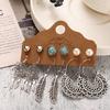 Vintage Big Round Multicolor Beaded Earrings Set for Woman Ethnic Boho Tassel Feather Long Dreamcatcher Drop Earrings