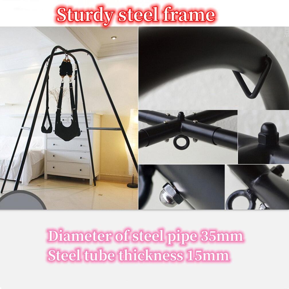 VaHppy Swing + Stand Έπιπλα Sex 1,97*1,66M 16,5KG από ανοξείδωτο ατσάλι ανθεκτικό σε πολλαπλές θέσεις σεξ Ράφι swing SM BDSM