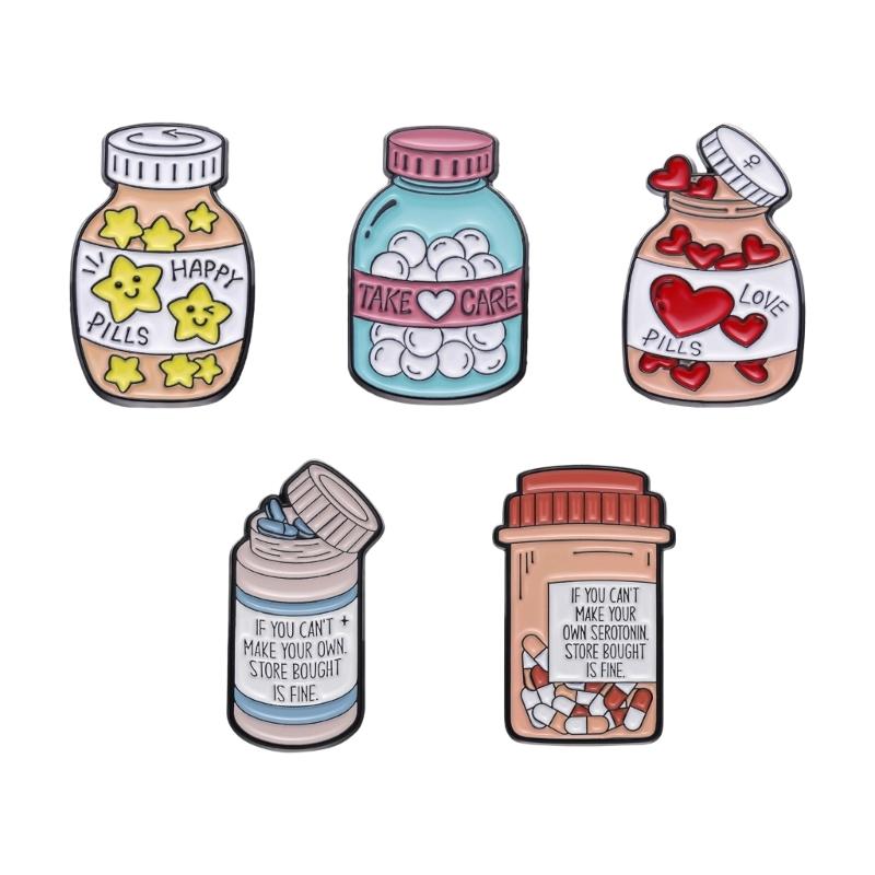 

Pack Of 5 Healthcare Themed Enamel Lapel Pin Set Cartoon Badges Brooch Pin for Doctor Nurse Clothing Backpacks Hat Bag