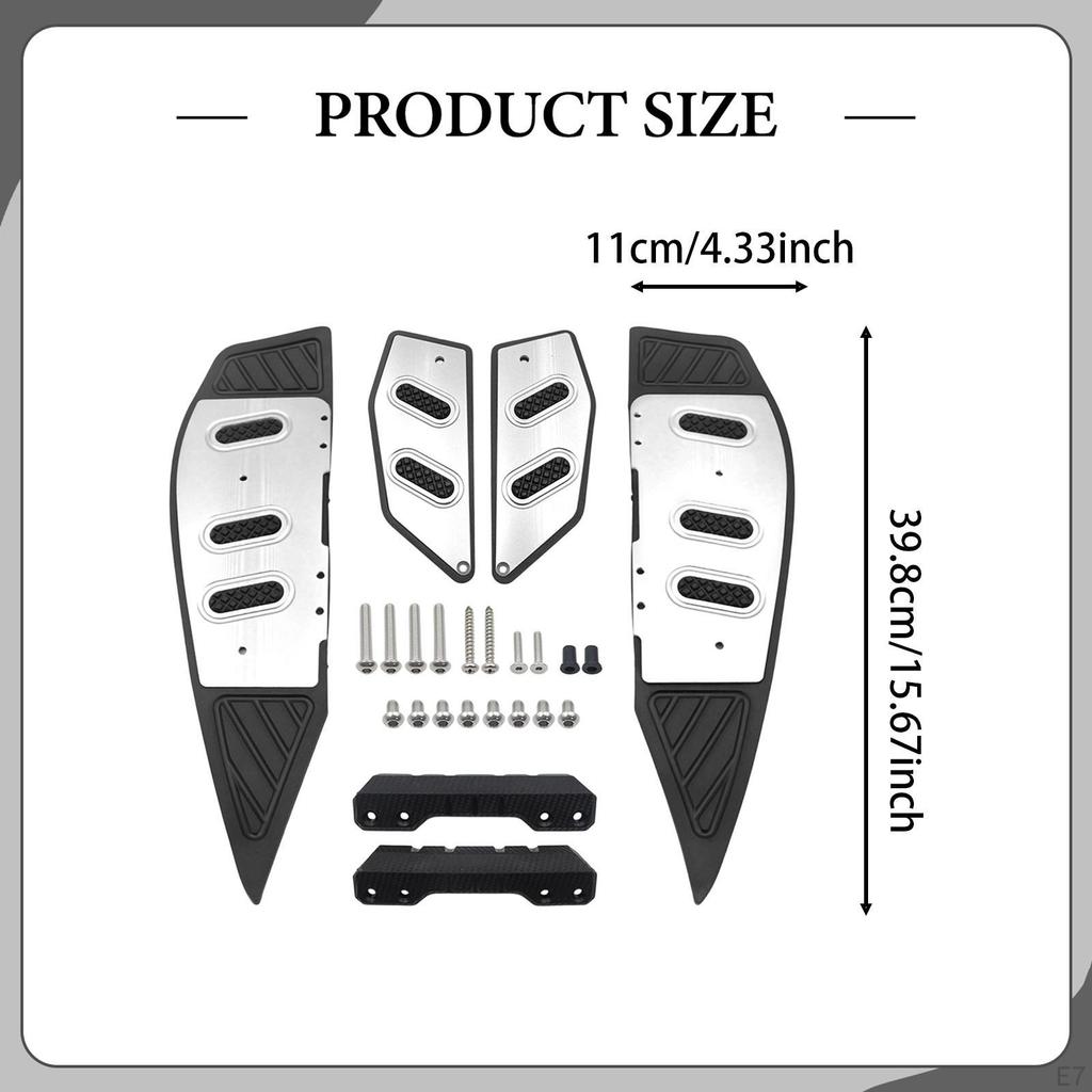2 Pieces Floorboards Footpegs Mat Nonslip Foot Pedal Plate Pad Easy Installation Front Footboards