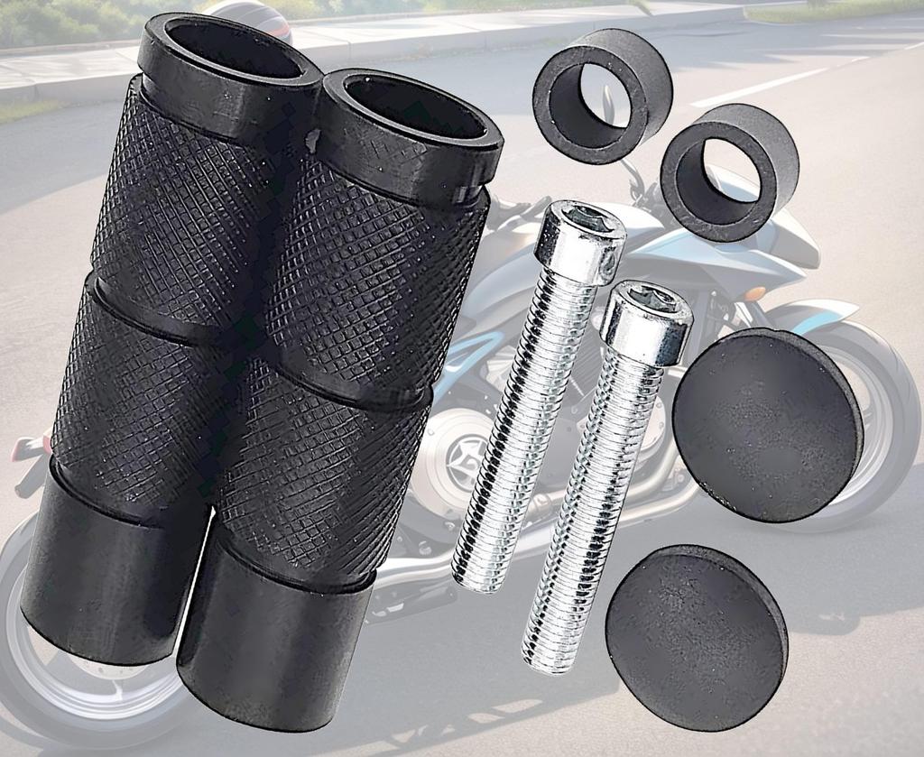 TradeWind Bike Step Bar Foot Peg Pedal Rear Tandem Bike Step Left and Right Set of 2 M8 (Black)