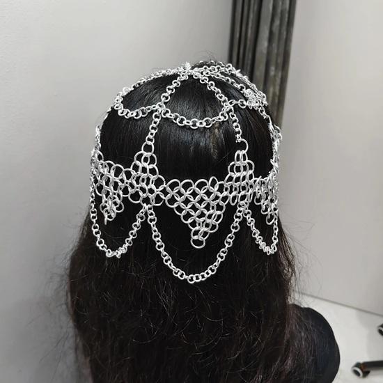 Copricapo in Cotta di Maglia di Alluminio: Gioielli per capelli Festival Medievale Rinascimentale Regalo di compleanno