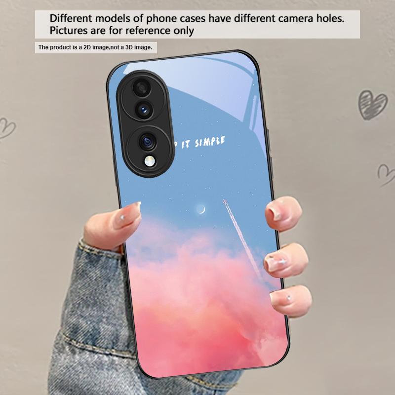 Dark Colored Seawater For Honor X5 Plus X30 X9c Smart X5b X9a X30 Max X50i 30 Pro 50 Pro 70 90 Smart 200 Lite Glass Phone Case