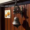 Vintage Witch Doorbell Cast Iron Halloween Door Hangers Bell for Gothic Home Decoration