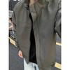 Mens Loose Plus Size Cropped American Workwear Stand Collar Waterproof Jacket