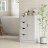 Modern Wooden Sideboard/chest of Drawers with 1 Cupboard and 4 Drawers - for Living Room, Kitchen, Entryway, Dining Room - White