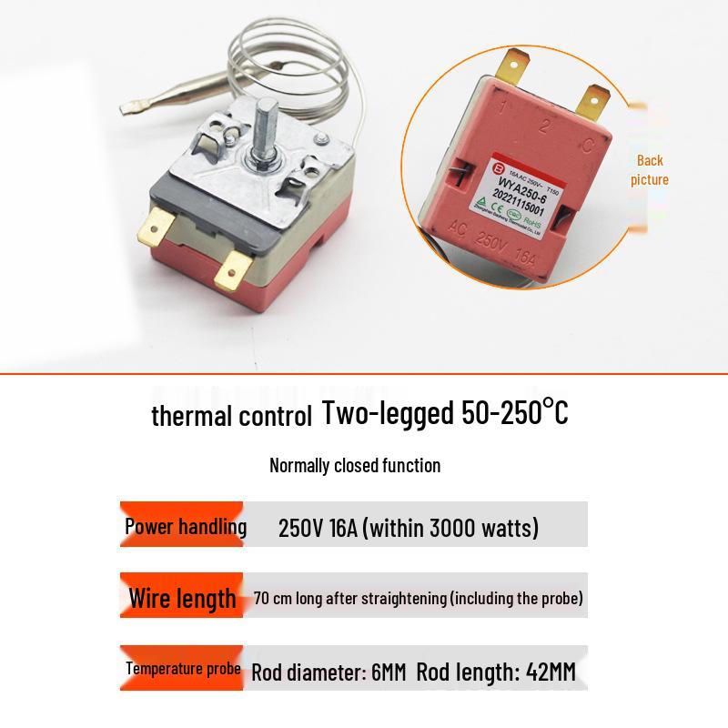 Adjustable Temperature Control Switch for Fryer, Oven, Kettle, Griddle & BBQ Thermostat