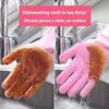 Silicone Dishwashing Gloves, Pet Bathing Gloves, Kitchen Cleaning Gloves for Washing Dishes and Vegetables