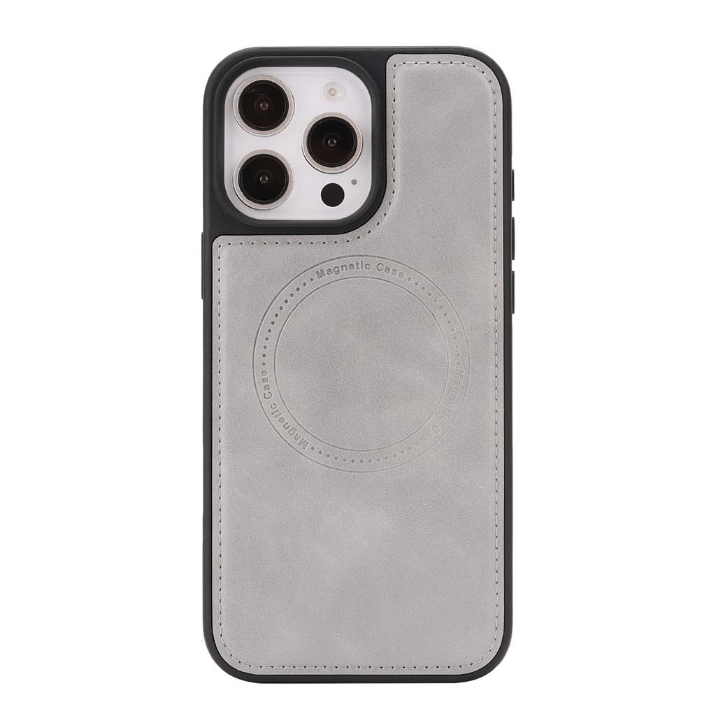 Coque de téléphone à chargement sans fil magnétique pour iPhone 12 - 17, 8 couleurs en cuir PU végan, protection antichoc intégrale