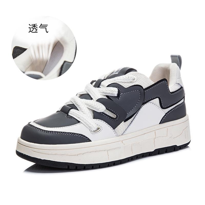 

Love leather little white shoes women s 2025 spring new thick-soled breathable sports board shoes casual versatile height-increasing women s shoes 35 серый