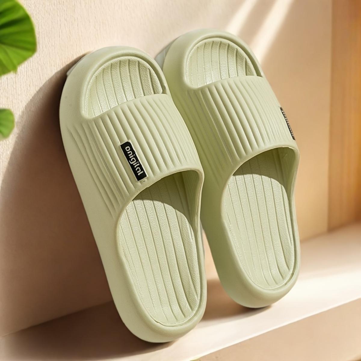 

Тапочки и сандалии — повседневные, с открытым носком, на низком каблуке, в полоску, удобные в любой сезон, удобные в носке | Повседневные тапочки | Сандалии из ЭВА 36-37 светло-зеленый