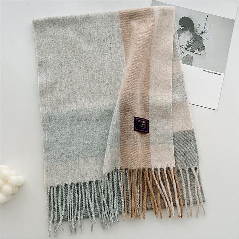 2024 Red Classic Plaid Women Scarf Imitation Cashmere Shawl Winter Thick Warm Neckerchief Foulard Echarpe Wrap Designer Lady