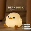 Cute Bean Duck Led Night Light, Rechargeable Cartoon Silicone Bedroom Light, Touch Sensor Timing Bedside Lamp For Kids Gift