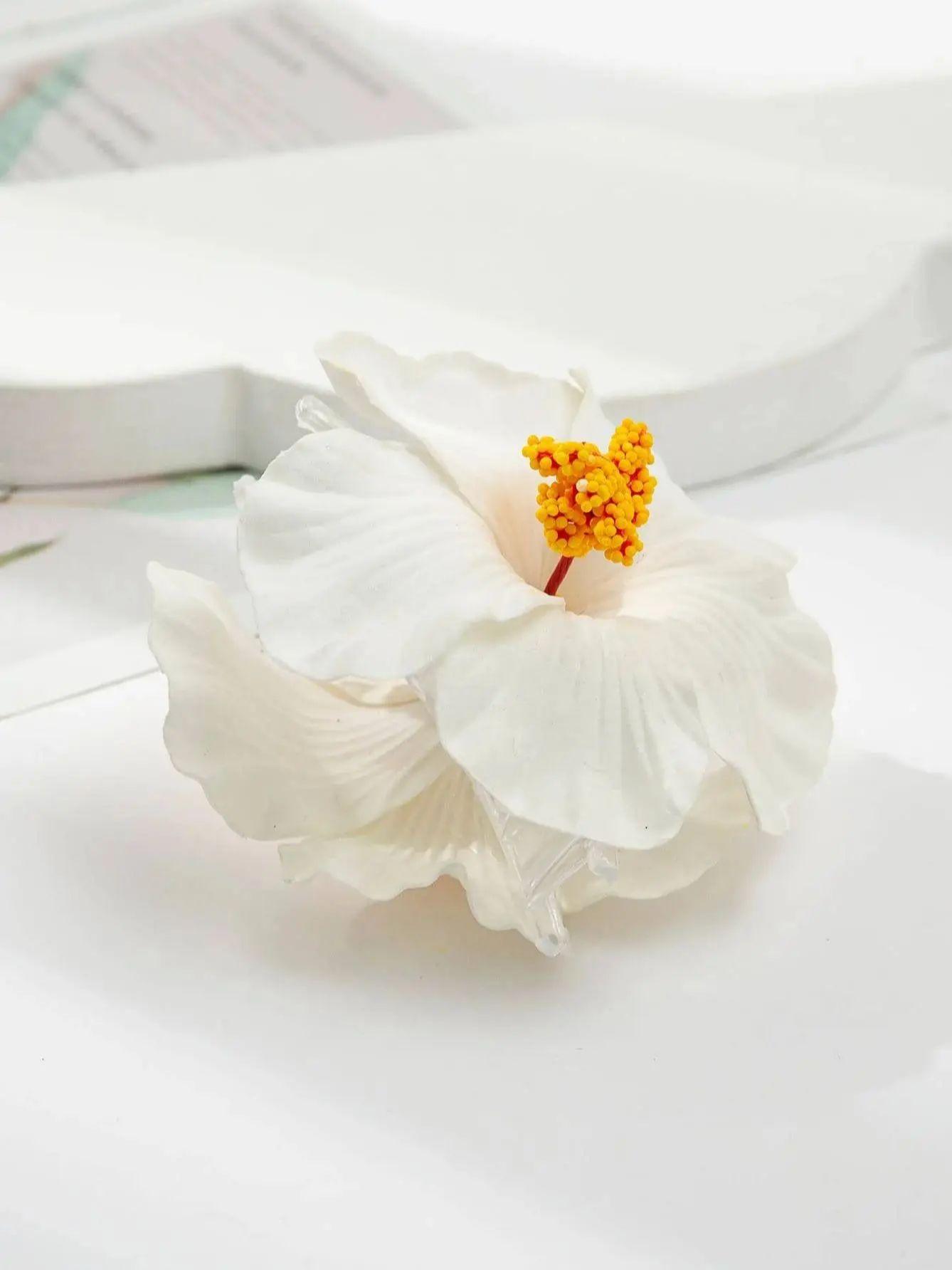 

1 Pcs Fashion Simple White Flower Barrettes Hair Clips For Women Girls Party Hair Accessories