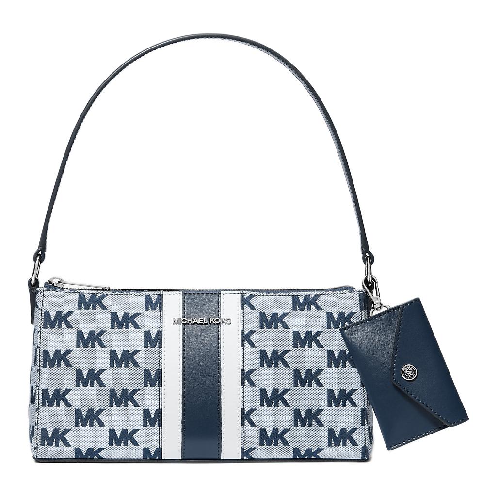 

Michael Kors Logo Zip Closure Cotton Tote Shoulder Bag Medium Women Bags Navy-Blue 35R5S2VC6J-NAVY Basic Set (Bag)