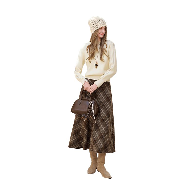 Xiangying Women s Mock Neck Knit Pullover Sweater L