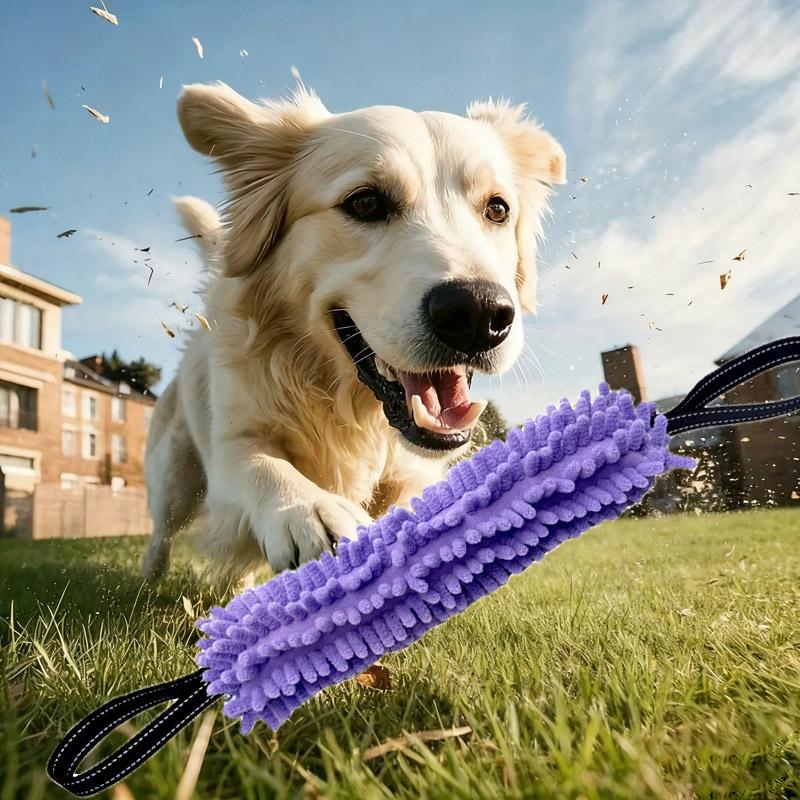 Colorful Double Handle Interactive Dog Toy Outdoor Training Equipment Teeth Grinding Plush Toy for Medium Large Dogs Pet Stuff