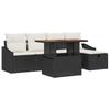 Set Divano da Giardino con Cuscini 6 pz Polyrattan Nero