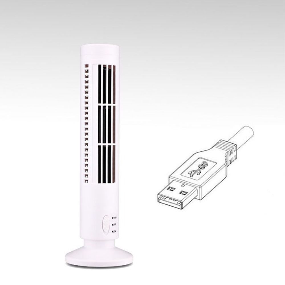 2 Gear Speed USB Tower Fan Low Noise Electric Floor Fan Mini Vertical Conditioner Home Living Room