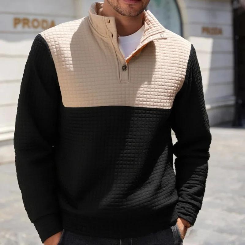 Autumn and Winter Outdoor Color Matching Button Sweatshirt Jacket New Style Casual Sports Spring