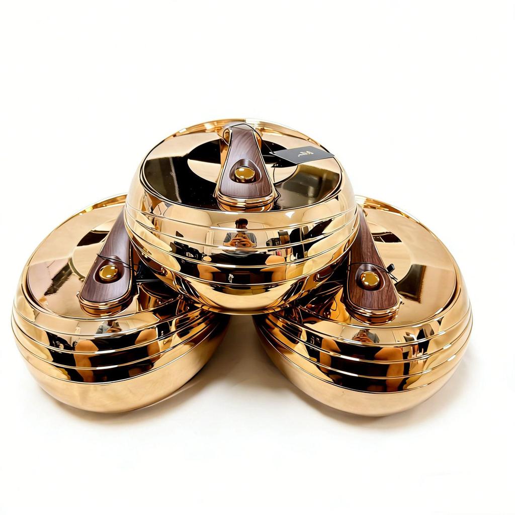 Seashell Insulated Lunch Box Set: 4L, 5L, 6L Stainless Steel, Three-Piece