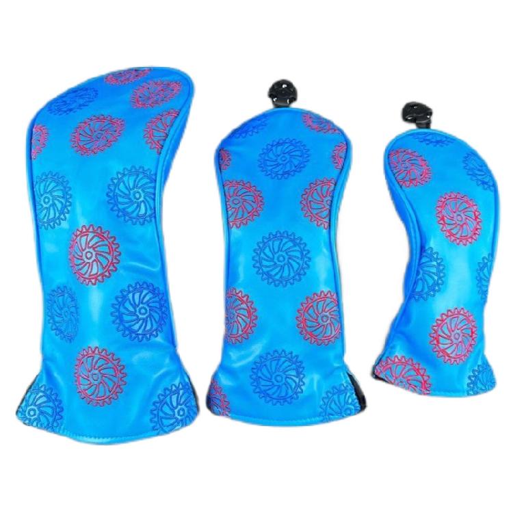 3Pcs Waterproofs Golfs Club Headcover Golfs Driver Fairway Wood Hybrids Putter Headcover Gear Pattern Driver Headcover 1