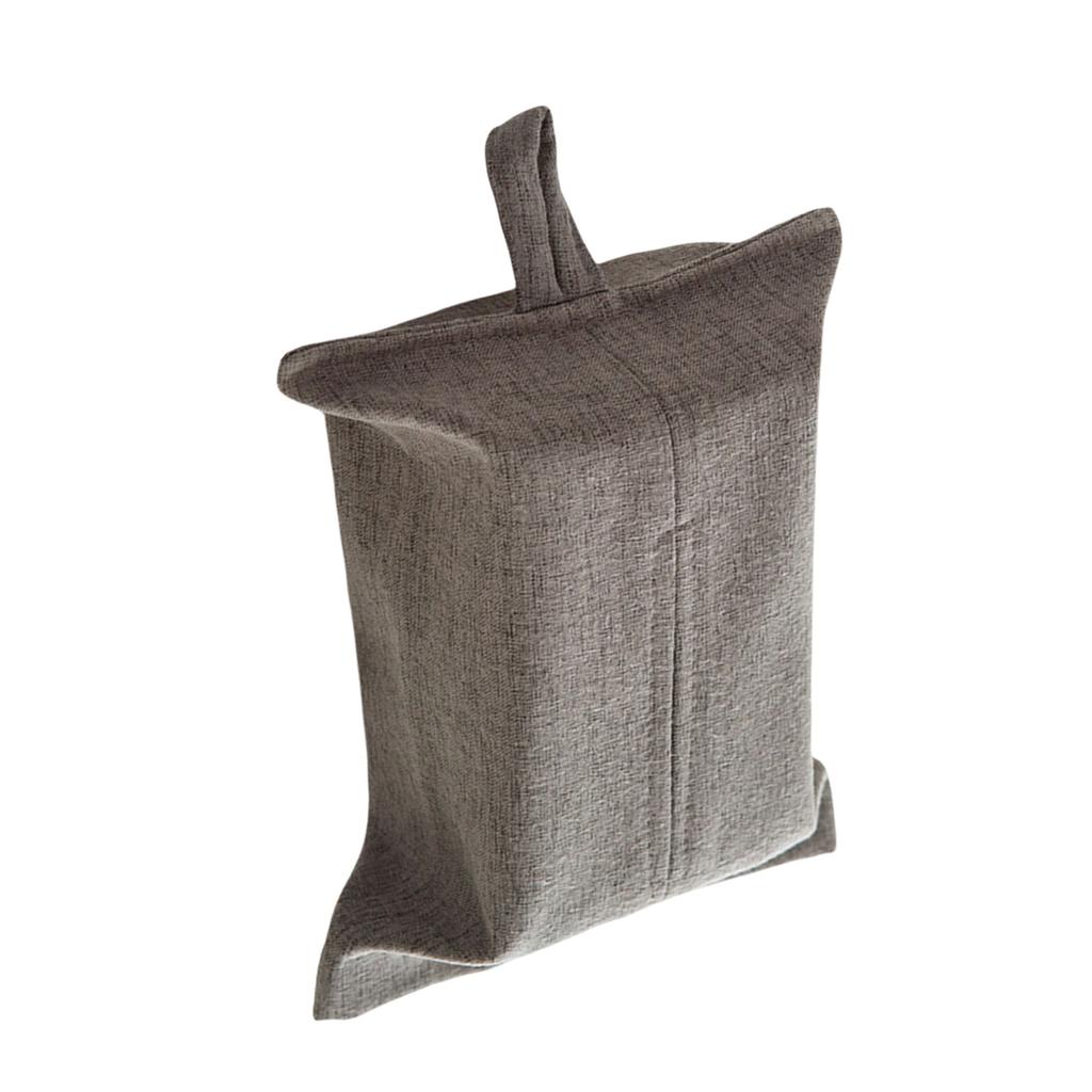 Elegant Fabric Tissue Box Cover with Hanging Rope Wall Mounted Napkin Dispenser Paper Towel Holder for Home and Office