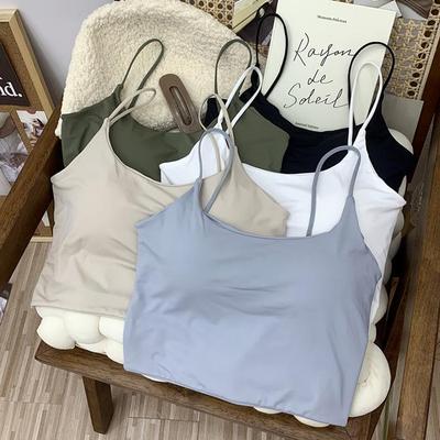 Ice Silk Backless Camisole with Chest Pad - Anti-Exposure Sexy Wrap Top