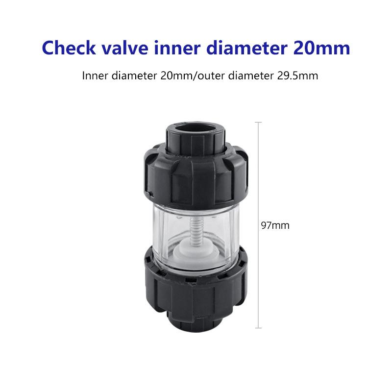 1 Pcs Aquarium Check Valves Non Return Anti-Siphon Fish Tank Lifting Check Valve 20/25/32Mm Transparent