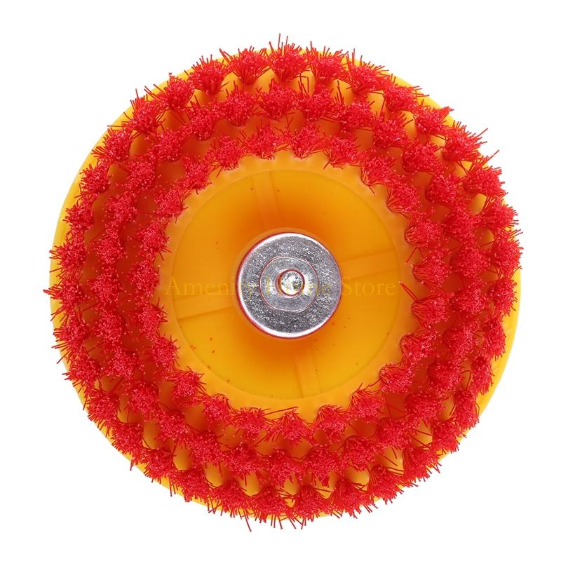 150mm Kraft-Scheuerbürste Schwere Bohreraufsatz zur Reinigung von Leder-/Kunststoff-/Holzmöbeln (Schwarz)