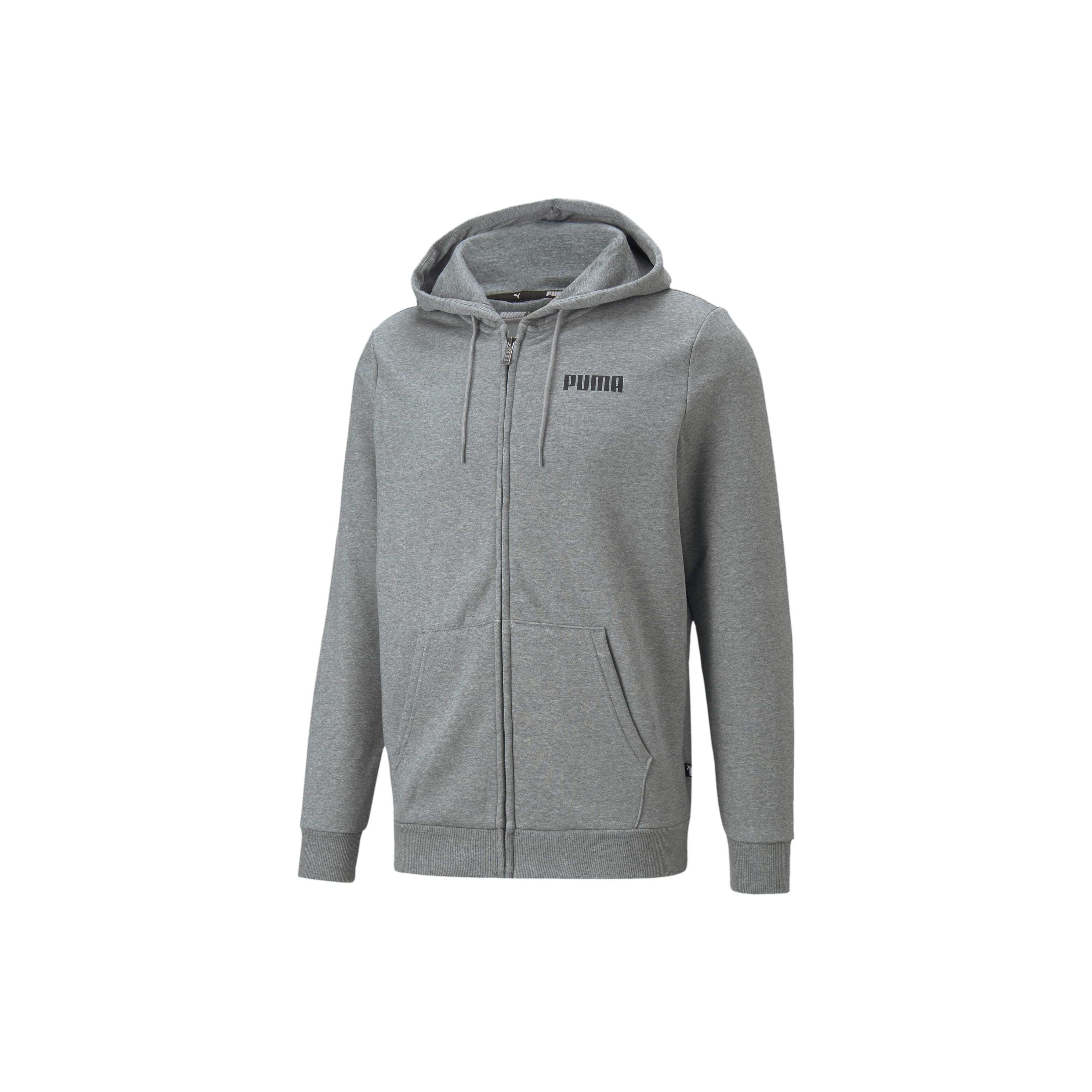 Puma Essentials Full Zip Hooded Sweatshirt Men sweatshirts Gray 84724202 S