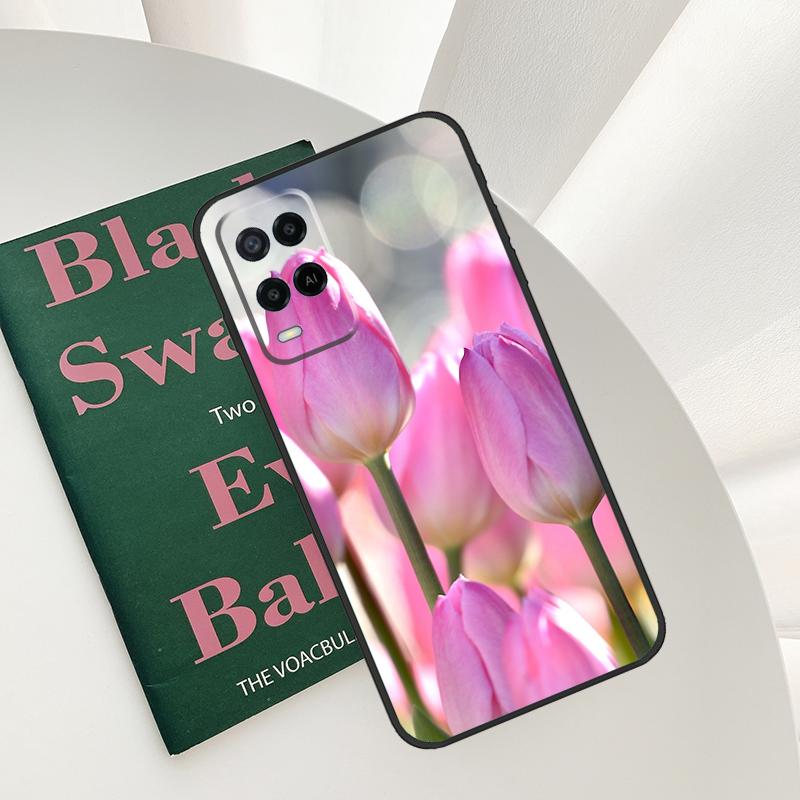 

Tulips Flower Case For Oppo A58 A78 A98 A15 A16 A17 A52 A72 A76 A96 A54 A74 A94 A57 A77 A54S A57S Cover OPPO A79 5G