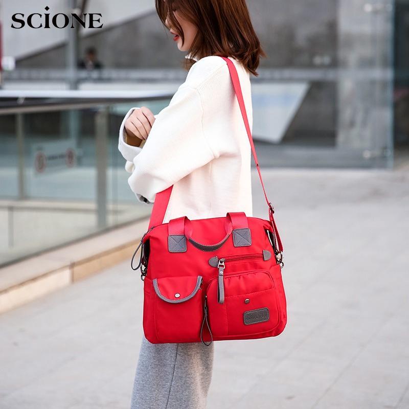 SCIONE Women's Bag European American Fashion Lady Mummy Bag Nylon Shoulder Portable Large Travel Bag