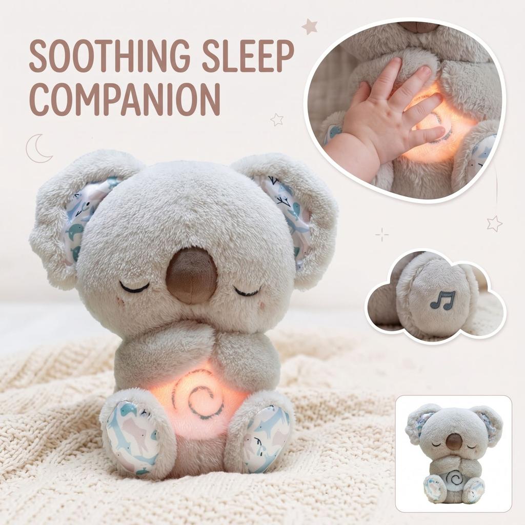 Plush Stuffed Animal Toy with Soothing Music and Soft Lights for Bedtime Comfort (Batteries Not Included )