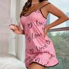 Abito da donna senza maniche con camicia da notte sexy da notte, seducente colore a contrasto