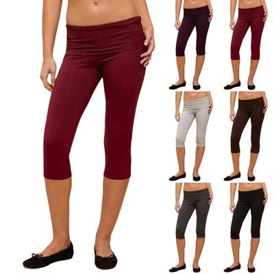 Women's Fashion  Color Sexy Slimming Cudged Sports Yoga Casual Seven Point Bottom Pants