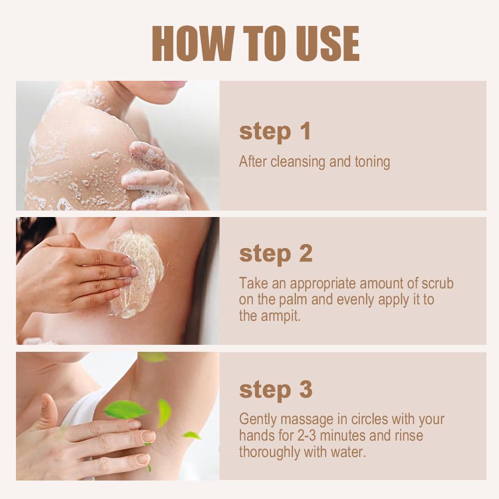 Underarm Scrub Cream-Hydrating and Exfoliating Scrub for Nourishing Essential Body Care-Suitable For All Skin Types,60g