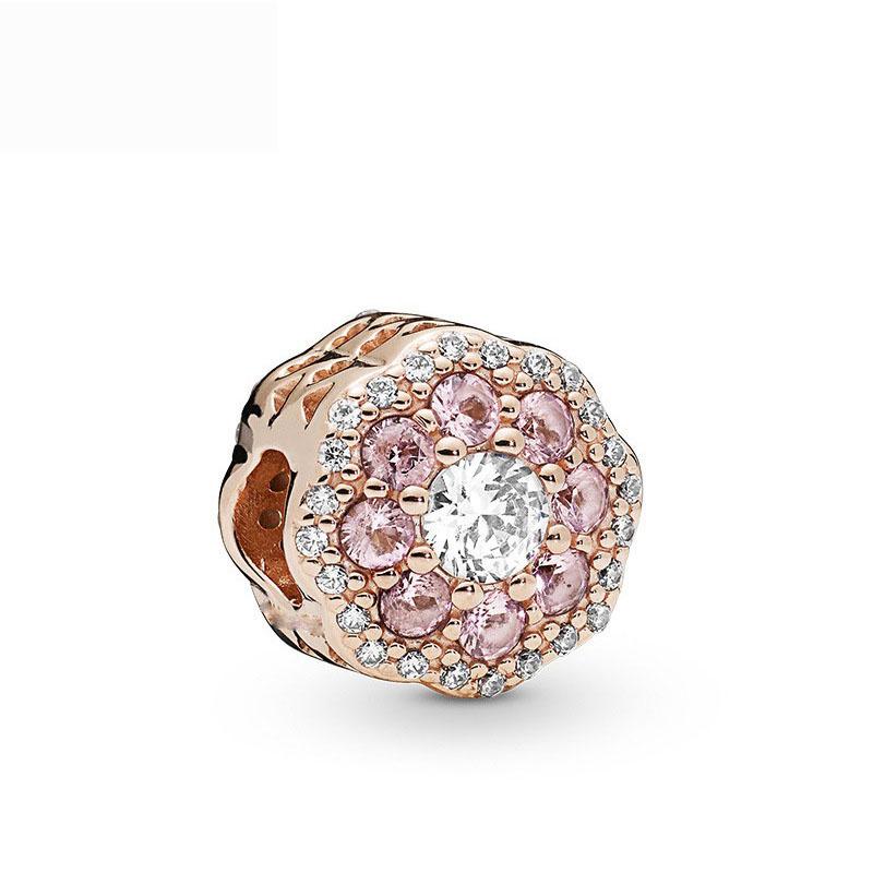 Exquisite rose gold plated pink star moon peace heartshaped pendant bead fit original copper bracelet necklace Do It Yourself jewelry