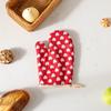 Thickened Cotton Oven Mitts with Heart Print Heat-Resistant Baking Gloves for Microwave Grill & Cooking Non-Slip Breathable Kitchen Essential