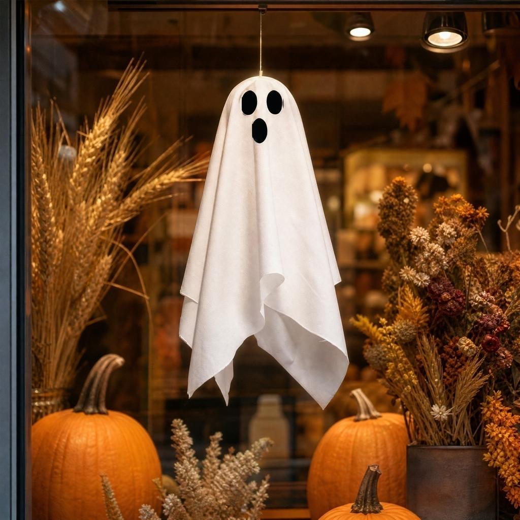Halloween Hanging and Set - 3 with 40 Stickers and Button Light for Outdoor Porch Tree Decor